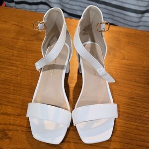 Chic White Kids Dress Shoes with Buckle